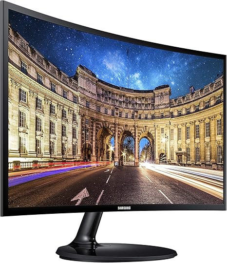 SAMSUNG  24" Curved LED FHD 1080p Gaming Monitor (Super Slim Design), 60Hz Refresh Rate w/AMD FreeSync Game Mode- LC24F390FHNXZA