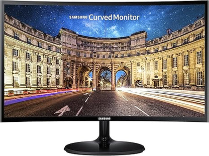 SAMSUNG  24" Curved LED FHD 1080p Gaming Monitor (Super Slim Design), 60Hz Refresh Rate w/AMD FreeSync Game Mode- LC24F390FHNXZA